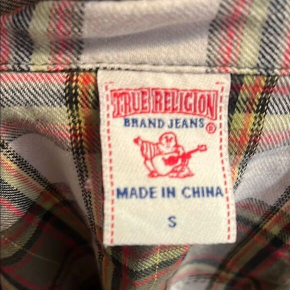 SOLD True Religion Plaid Pockets Button-Up Shirt Western Cowgirl Boho Festival - Picture 7 of 10